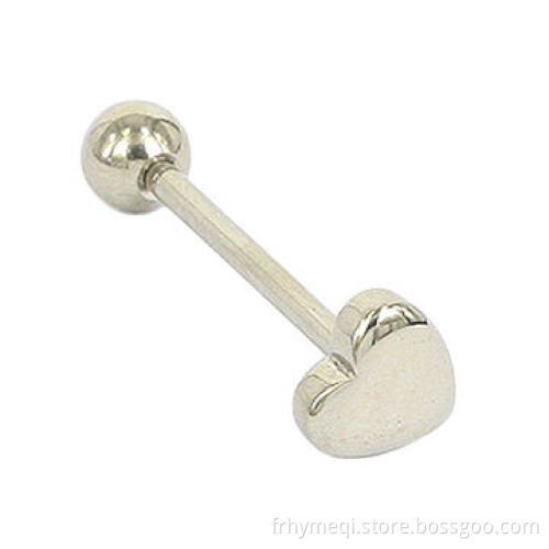 316L Steel Heart Tongue Piercing Body Jewelry with Strict QC, Nickel and Lead-free